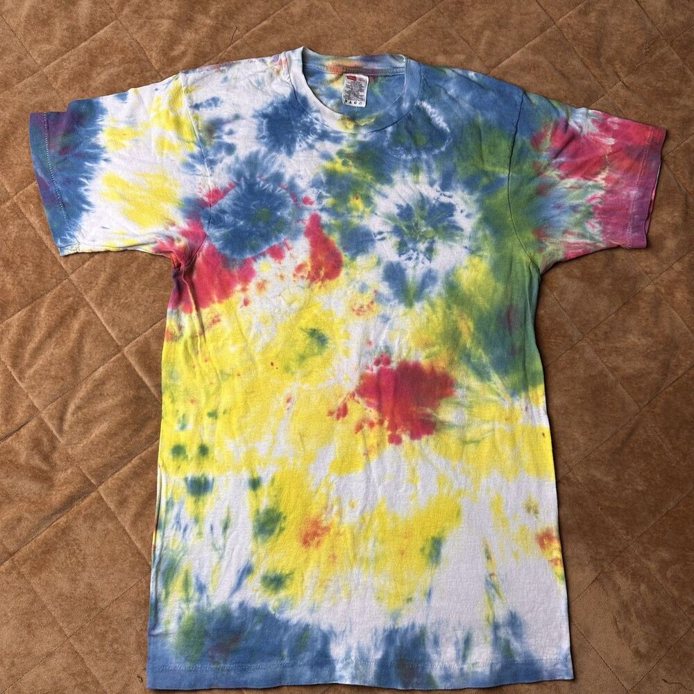 Vintage Hanes Tie-Dye T-Shirt Mens Medium Single Stitch 90s Psychedelic Tee